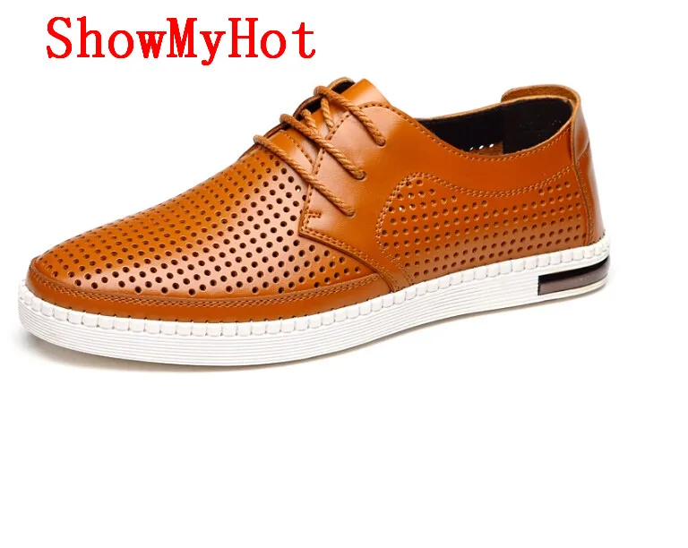 ShowMyHot/мужские кожаные туфли-оксфорды с перфоратором дышащие мужские деловые