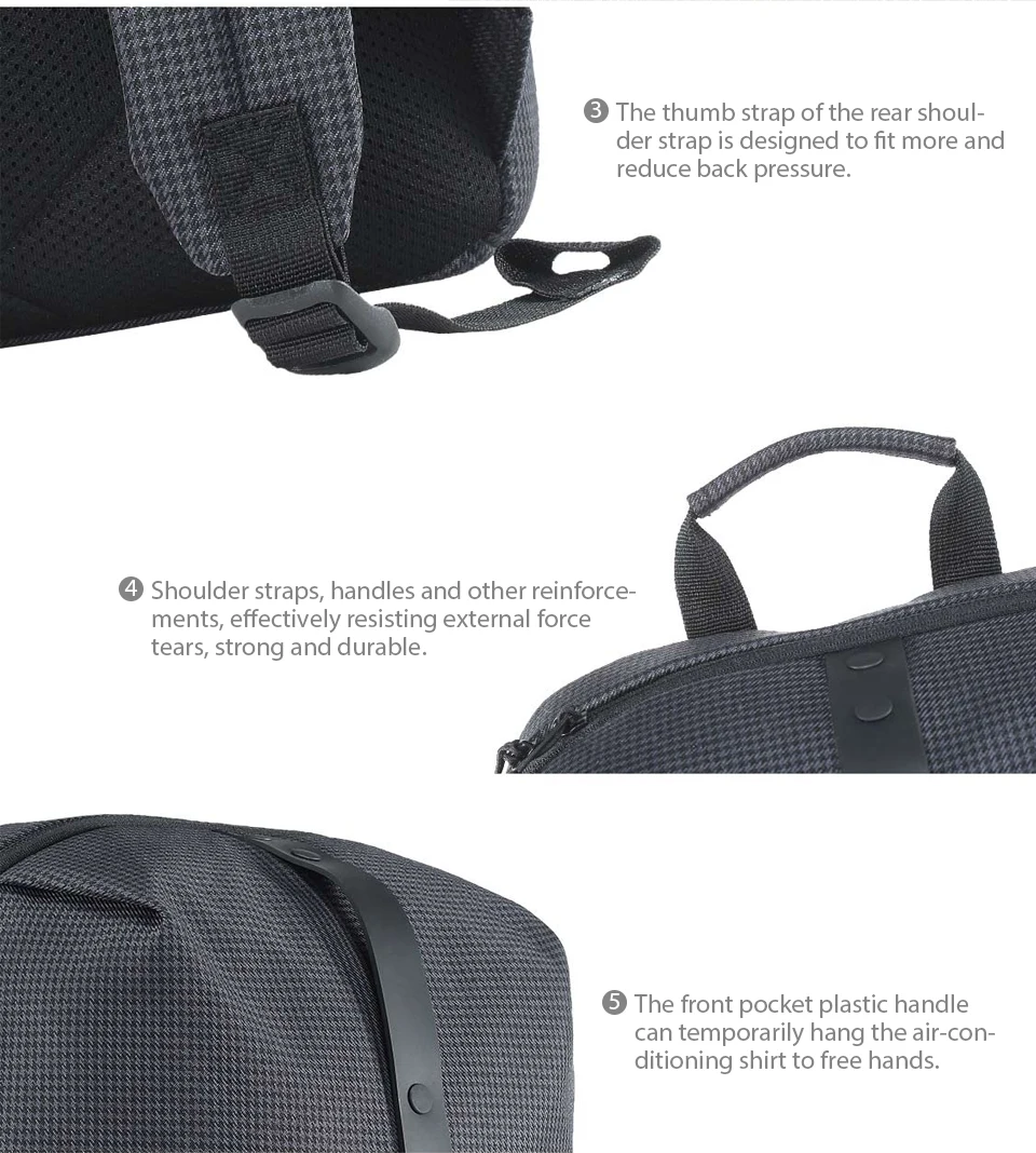 20L Xiaomi Casual Backpack Men Solid Polyester Girls Backpacks Travel Bag Universal Bags College Style 15.6 inch Laptop Bag (10)