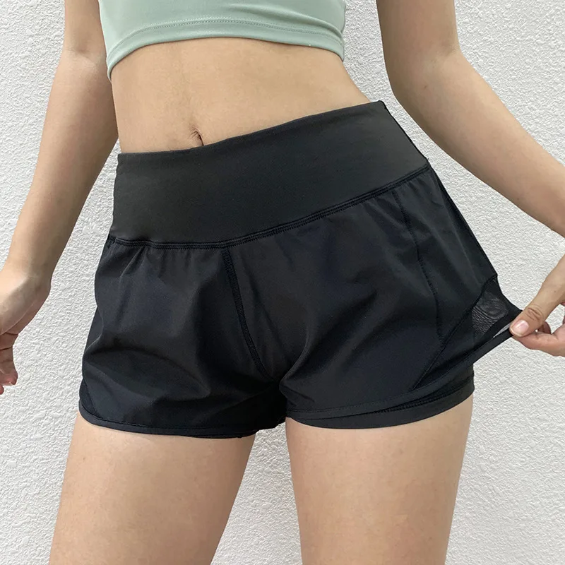 Сетчатые спортивные шорты Pathwork, дышащее нижнее белье для женщин, быстросохнущие шорты для йоги, фитнеса, спортзала, бега - Цвет: Черный