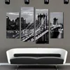 4 pieces Mordern wall picture canvas painting black&white bridge photo print decoration landscape art for living room no frame 1