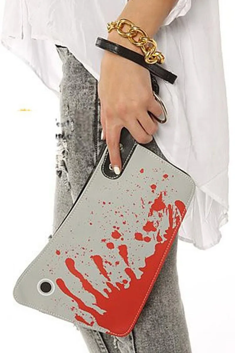 

2016 New 3D Knife Shape Bloody Punk Evening Clutch Purse Wallet Handbag  Blood Choppers Purse Handbag Women Messenger Bags Gift