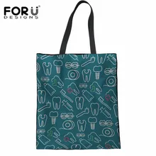 FORUDESIGNS/3D Стоматологическая льняная тканевая сумка женская большая хозяйственная сумка супермаркет Холщовая Сумка через плечо для девушек