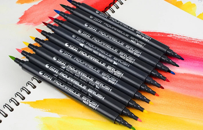 

24 36 48 72Colors Set Double Sides Art Markers Set with soft brush