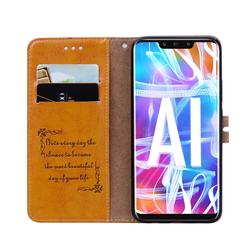 Sang trọng Lật Trường Hợp đối với Huawei Mate 20 lite Sang Trọng Đứng Wallet Bìa PU Da TPU Điện Thoại Túi Trường Hợp đối với Huawei người bạn đời 20 lite Vỏ huawei waterproof phone case