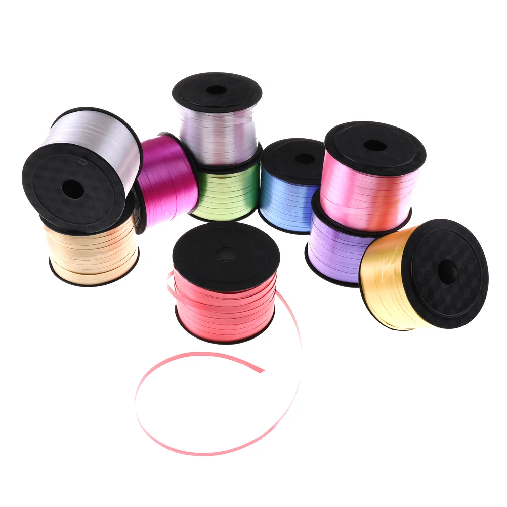 

1 PCS DIY Accessories 100Yard Colorful Balloons Ribbons 0.5cm Laser Ribbon For Party Decoration Birthday Wedding Decoration