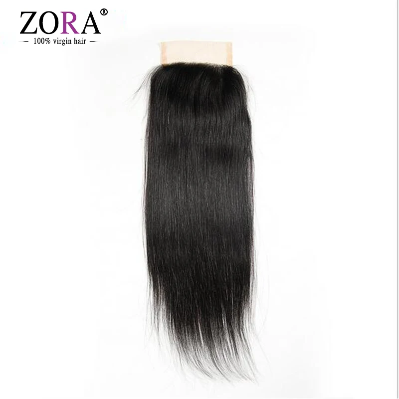 

Zora 8a Unprocessed Brazilian Straight Closure One Piece Brazilian Virgin Hair Straight Lace Closure 4x4 Swiss Lace Closure