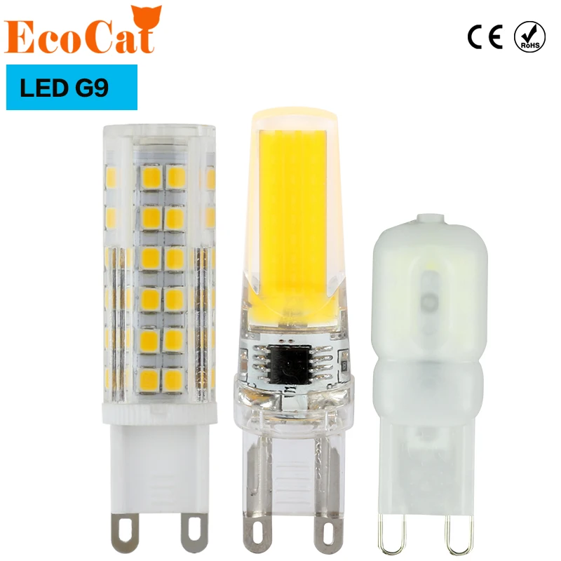 

ECOCAT LED G9 Bulb LED Corn Light COB 220V 5W 7W 9W 10W 12W Replace Halogen Lamp Led Light Spot Crystal Chandelier lampada