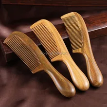 DHL, 20 шт., ручной работы, настоящий сандал, деревянная расческа для здоровья, волосы, расчески, инструмент для укладки волос