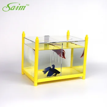 

Saim Mini Fish Breeder Box Aquarium Betta Fish Bowl Acrylic Aquarium Hatchery Breeding Box Desktop Glass Fish Tank Isolation Box