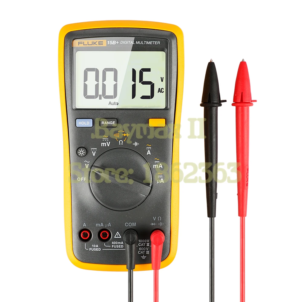 Цифровой мультиметр FLUKE 15B + 4000 отсчетов переменный/постоянный ток емкость Ом