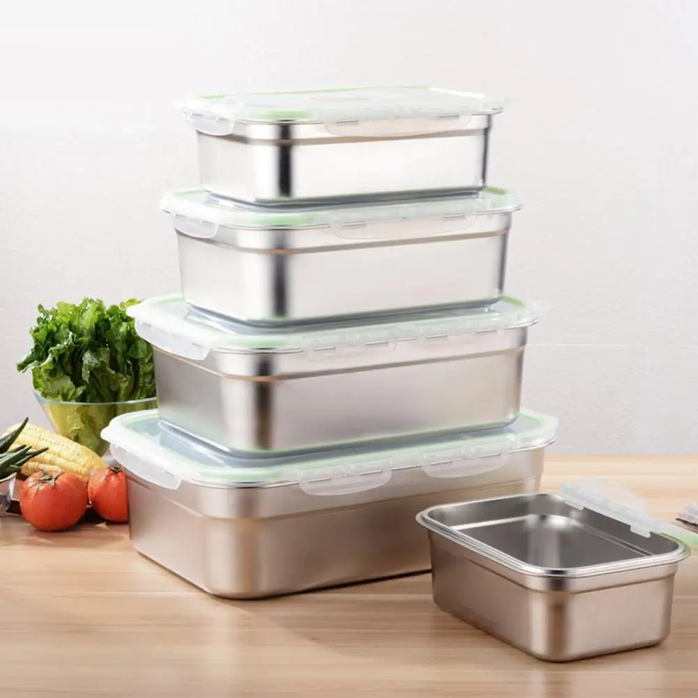 

3/4/7/10/12L Leak Proof Stainless Steel Bento Boxs Rectangle Lunch Container