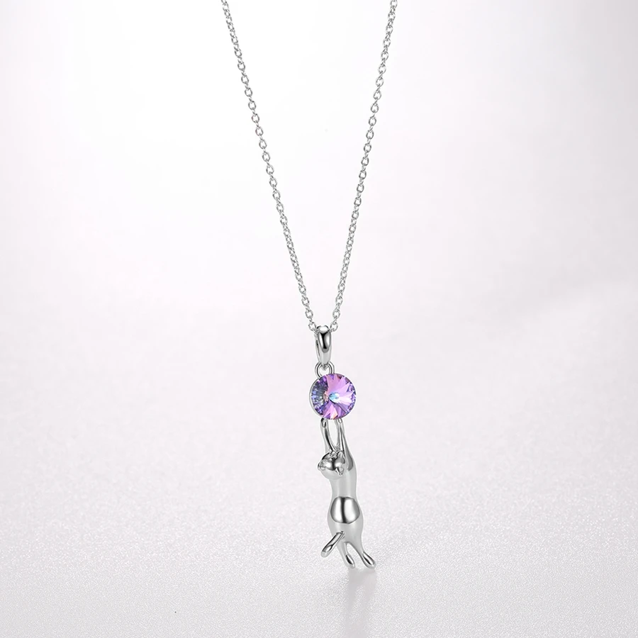 MALANDA модные 925 пробы серебряные подвески в виде милого кота оригинальные ожерелья с кристаллами Swarovski для женщин ювелирные изделия