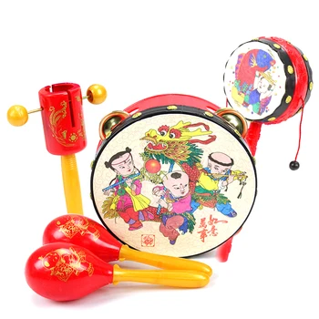 

5pcs/Set Baby Musical Toy Baby Grasp Hand Bell Roll Drum Musical Instruments Band Kits Early Educational Toy For Kids