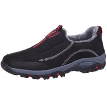 Big Size 45 Non-slip Old Dad Men Walking Shoes Outdoor Sneakers Black Footwear Winter Warm Rubber Soft Male Sports Shoes Super