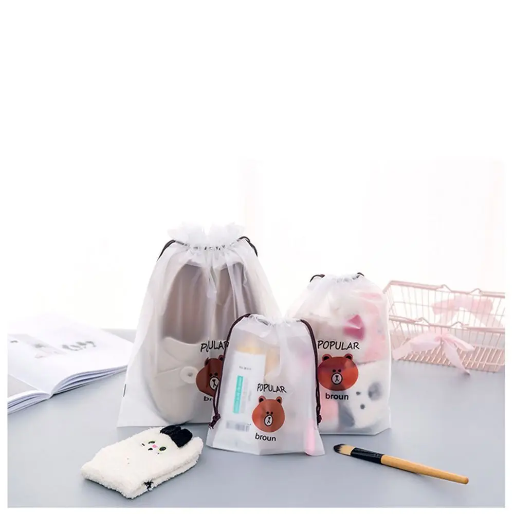 

Cartoon Bear Transparent Travel Cosmetic Bag Make Up Case Women Waterproof Makeup Beauty Wash Organizer Toiletry Storage Kit Box