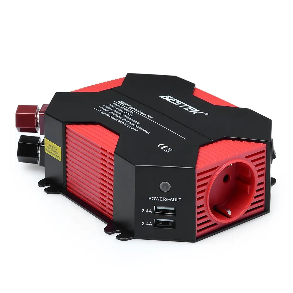 Bestek 400w Car Inverter Dc 12v To Ac 230v 4 Usb Port Eu Outlet With