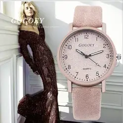 Лидер продаж Gogoey Марка кожаный часы Для женщин Дамская мода платье кварцевые наручные часы Mujer Montre Feminino go508