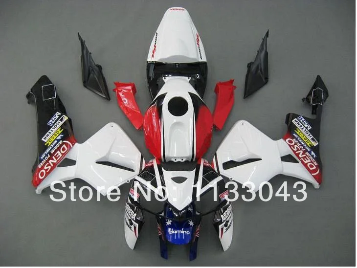 Matt Schwarz Mit Weissen Aufklebern Factory Style Cbr600rr 07 08 Verkleidungsset main image 1