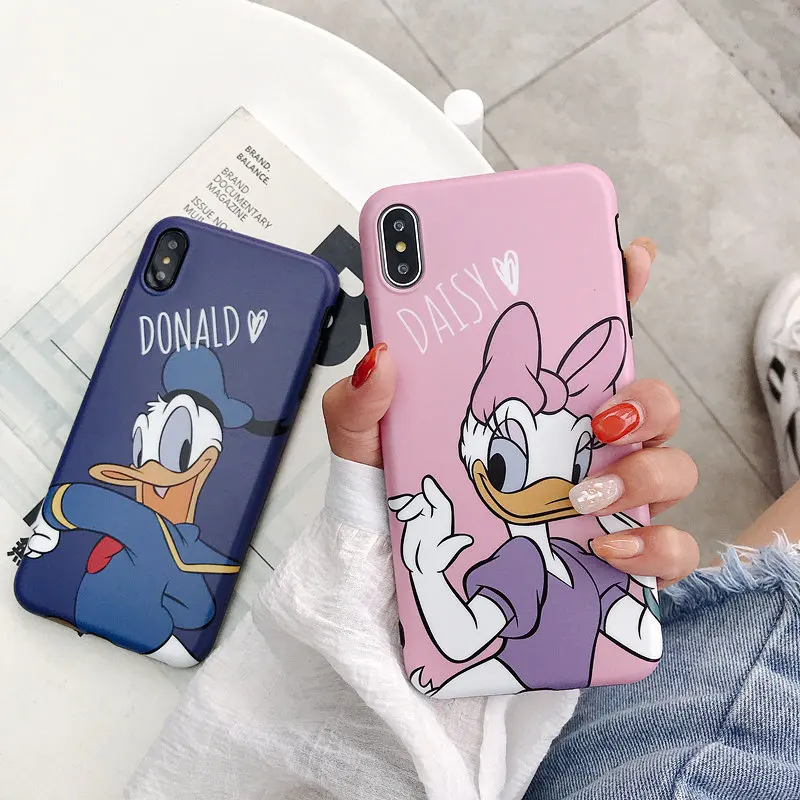 

Cartoon Donald Daisy Duck Couple Phone Cover For Funda iPhone 6 6s Plus 8 7 11 11Pro Max Case For iPhone X S XR XS Max Soft Case