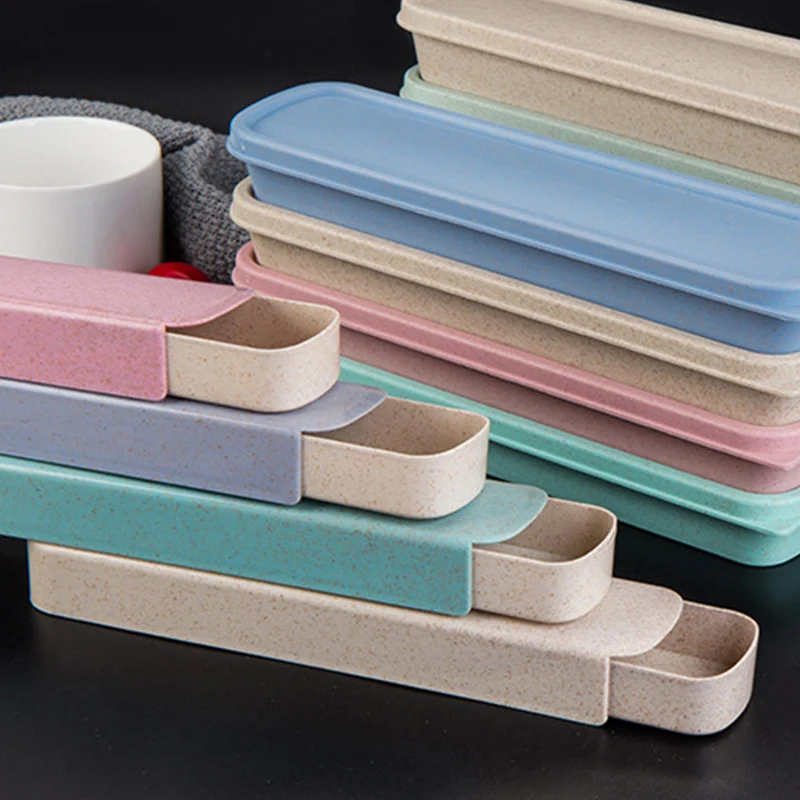 4 цвета универсальный портативный PP потянув-тип столовых приборов Сосуд Коробка для хранения столовой посуды
