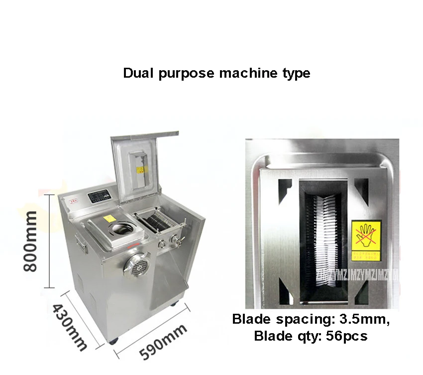 LXJQ-D2 2200 Вт 220 В коммерческих мясорубку Нержавеющая сталь мясо Slicer Электрический Автоматической мясорубки 250 кг/ч