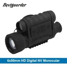 6x50mm HD цифровой Охота Монокуляр ночного видения очки с GPS ЖК-дисплей Инфракрасный ИК-телескоп 5-Мп прибор ночного видения прицел ночного прицела