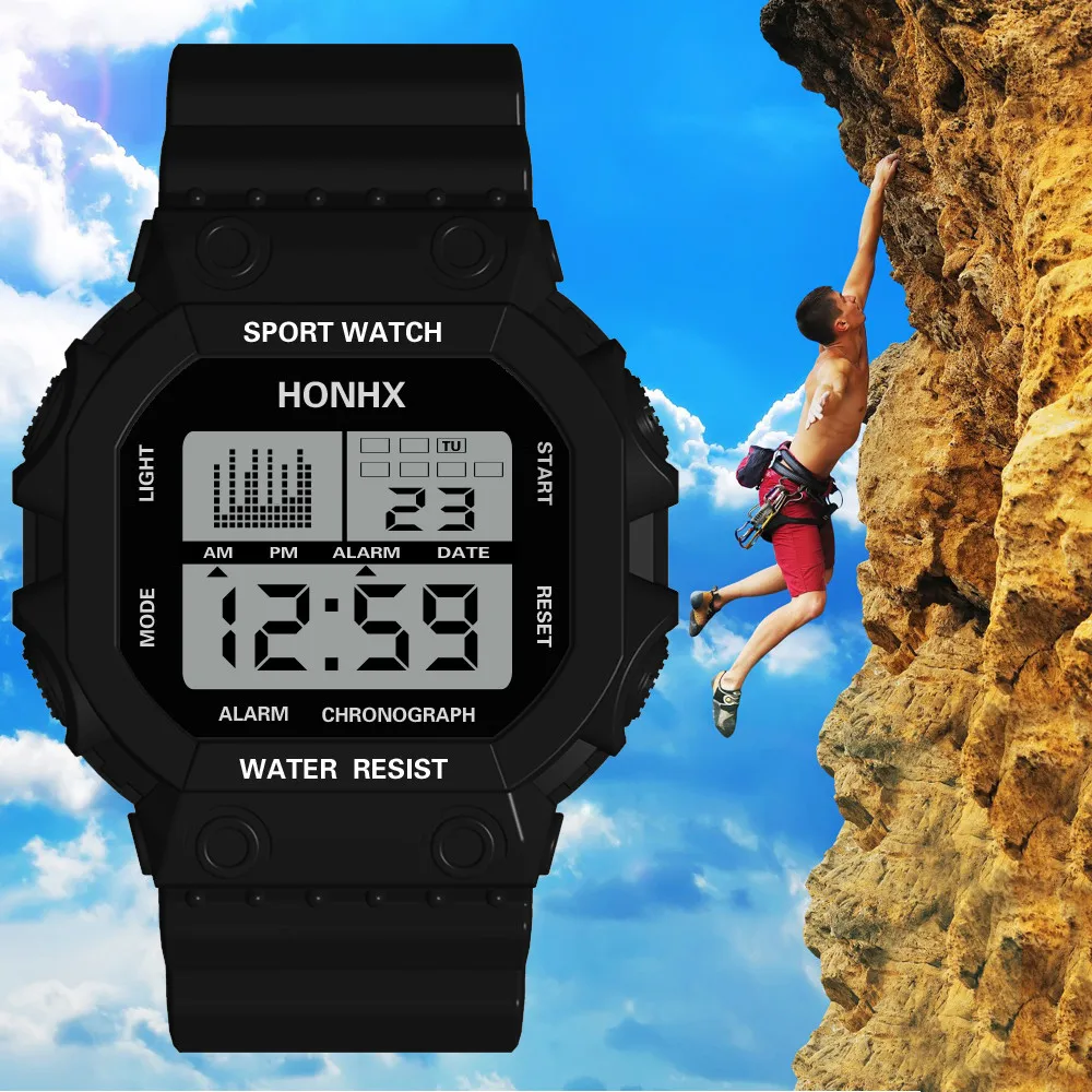 

ISHOWTIENDA Watch Men Digita Multi Function Luxury Alarm Clock Calendar Waterproof Sports Fashion Electronic Watch Hot Sell 2019
