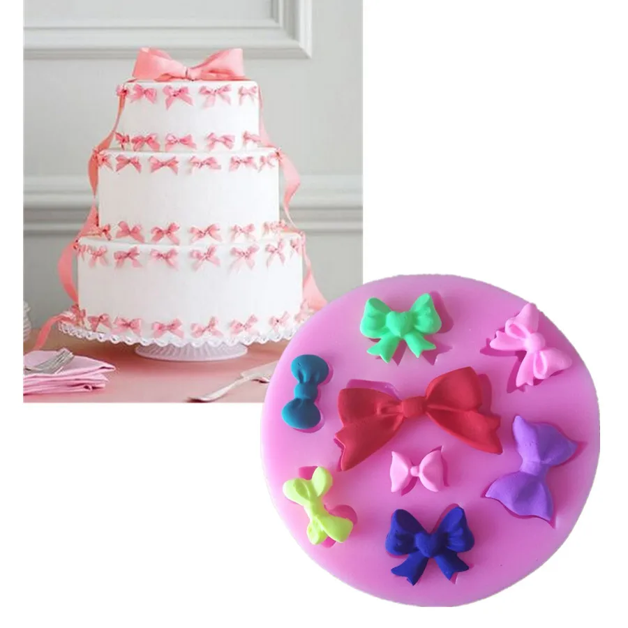 Bow tie chocolate silicone mold bakeware for gum paste cupcake fondant