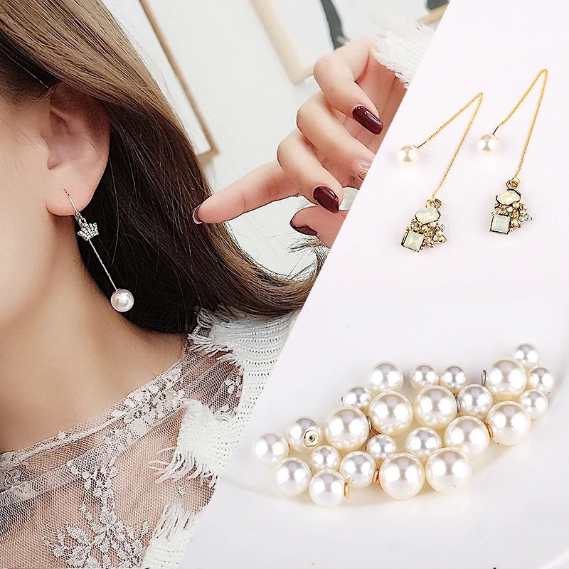 

20pcs 8/10/12mm Imitation Pearl Earplugs DIY Stud/Drop Earrings Making Findings Pendants Jewelry Accessories Wholesale Handwork