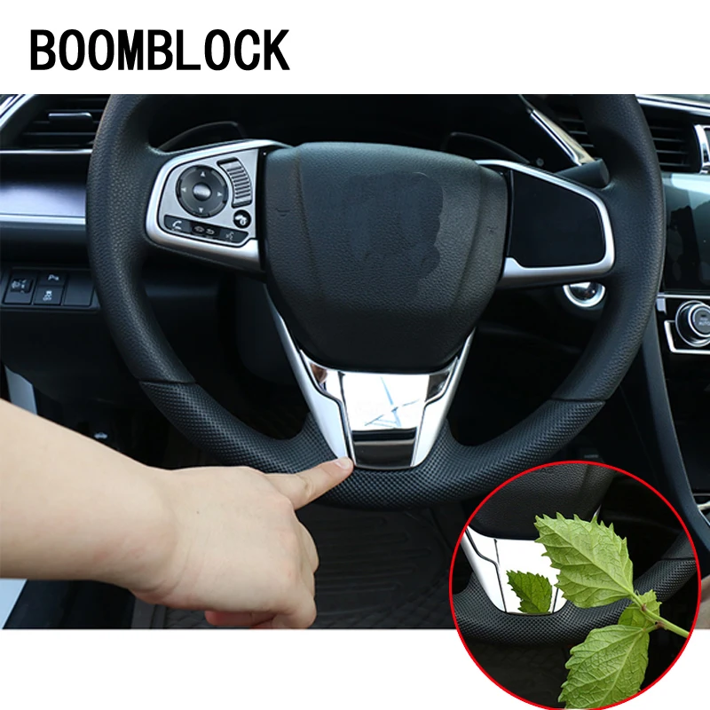 Авто Стайлинг Нержавеющая сталь наклейки для Honda Civic 2018 2019 2017 2016 10th руль блестки