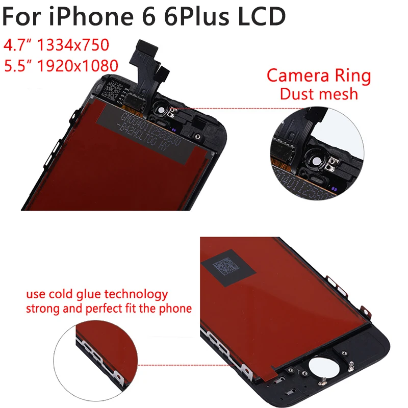 ЖК дисплей для iPhone 6 A1549 A1586 A1589 4 7 дюйма/5 5 дюйма|Экраны мобильных телефонов| |
