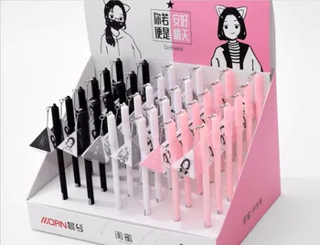 

cute Confidante pendant gel pen cartoon stationery prize kawaii student pen office write sign pen black neutral pen 36pc/lot