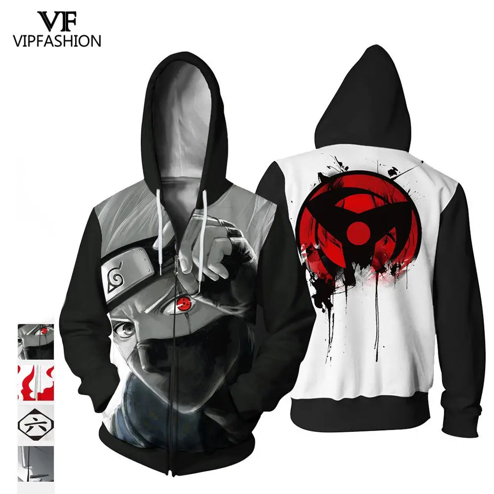 

VIP Fashion 2019 High Quality Halloween Party Style Women Sweatshirt 3d Naruto Printed Cartoon Pattern Design Hoodies For Man