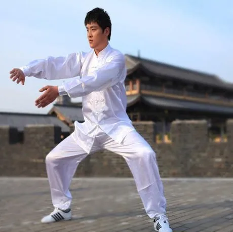 Tang wudang шелковая Униформа кунг фу тай чи белая Китайская традиционная униформа