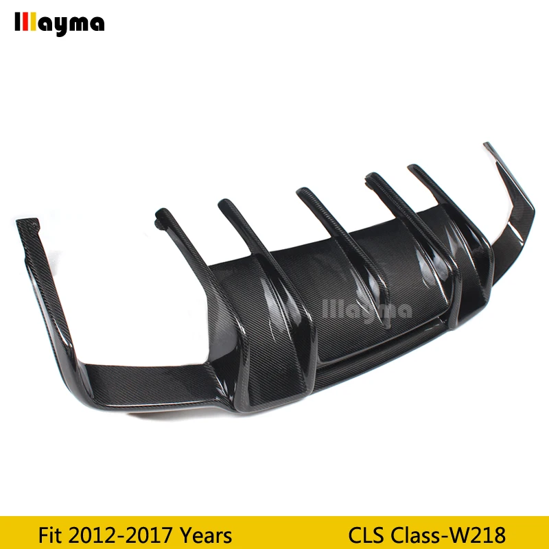 Difusor de labios de parachoques trasero de fibra de carbono estilo Renntech para Mearcedes Benz W218 CLS350 CLS63 AMG Sport Bumper 2011-2014 año