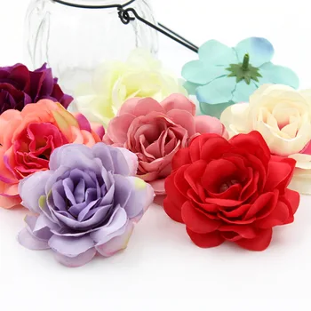 

15PCS/Lot 7CM Silk Cherry Blossoms Small Artificial Rose Flowers Heads Poppy Wreath Wedding Decoration For Scrapbooking