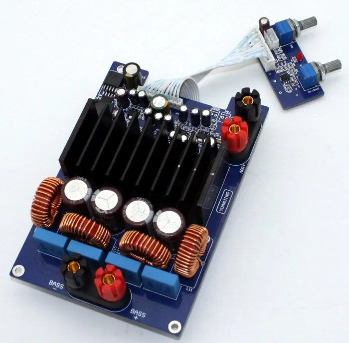 Free Shipping TAS5630+OPA1632DR+TL072 Subwoofer 600W 4ohm Mono SUB Amplifier completed board+preamplifier stereo input