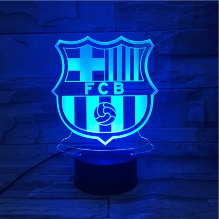 LED Night Light Football Club FC Barcelona 3D Illusion decorative lights Children Kids Gift night lamp table bedside Decor Logo