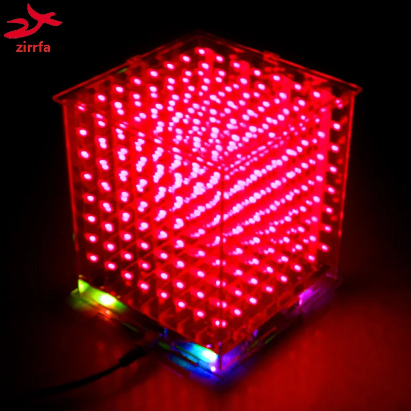 

Горячая Распродажа мини 3D 8 8x8x8 светодиодный Электронный светильник cubeeds набор «сделай сам» для студентов электронное производство для рождественского подарка/новогоднего подарка
