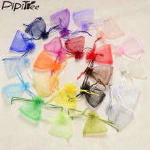 50 шт. 7x9 9x12 10x15 13x18 см сумки из органзы для украшения свадебной вечеринки подарочные сумки Сумки для упаковки ювелирных изделий 22 цвета