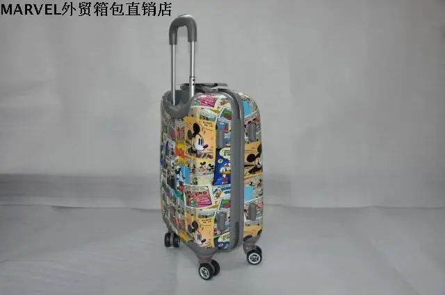 Travel tale ПК 20/24/28 inchesa с мышонком из мультфильма прокатки Чемодан Spinner бренд высокое качество дорожного чемодана