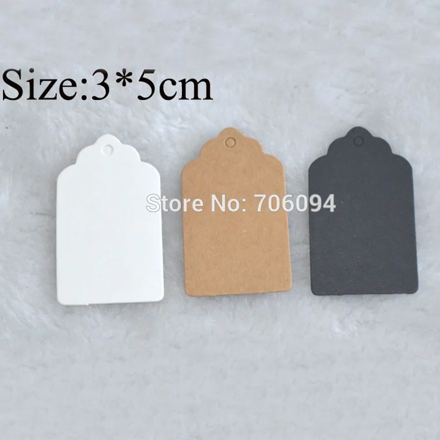 1000pcs/lot 3*5cm Cardboard Blank price Retro Gift Hang tag Kraft Tag DIY blank brown paper swing tags | Дом и сад