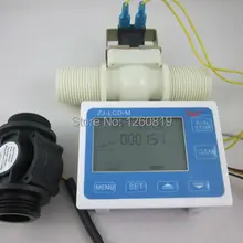 G" поток воды Управление ЖК-дисплей Дисплей+ потока Сенсор метр+ электромагнитный клапан+ Температура Сенсор