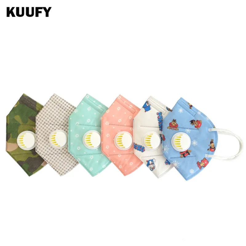 

20pcs/lot Pm2.5 Maks Breathing valve antifogging haze Dustproof Non-woven fabrics Mouth-muffle Flu Face N95 mask for kids adult