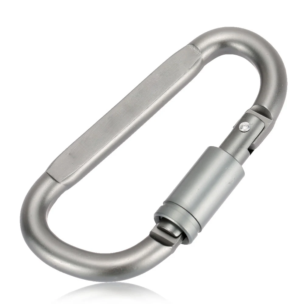 1Pcs-Aluminum-Alloy-Carabiner-Clip-Hook-Climbing-Keychain-Screwgate-Screw-D-ring-Locking-Outdoor-Hiking-Hook (3)
