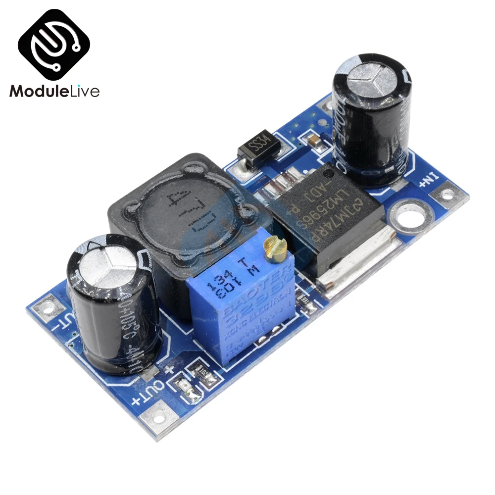 

DC-DC 3A Buck Converter Step Down Module LM2596 Power Supply Board Output 4V-35V 1.23V-30V 150KHz Adjustable Voltage Regulator