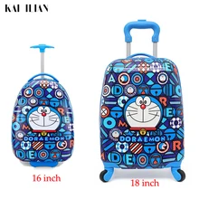 Мультяшный Детский чемодан на колесиках, чехол на колесиках, детский дорожный костюм, чехол на колесиках 16/18 дюймов, Спиннер, переноска для мальчиков и девочек, сумка на колесиках