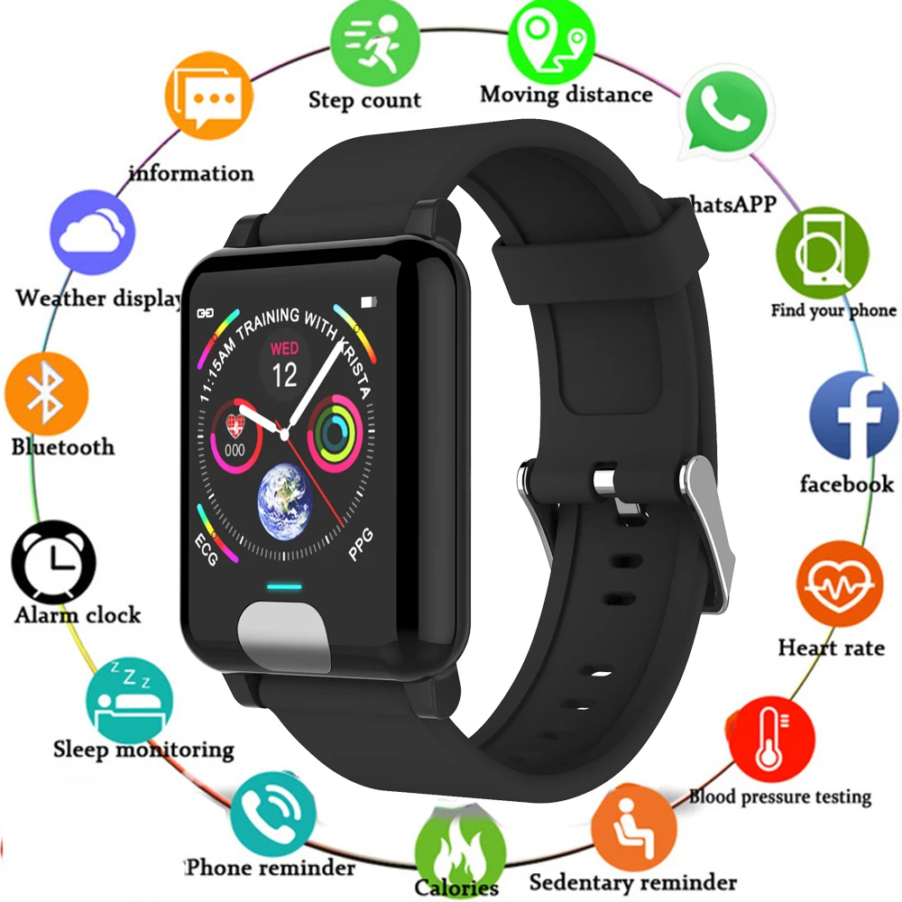 

E04 Heart Rate Monitor Smart Wristband Fitness Activity Tracker Blood Pressure Color Screen Watchband Smart Bracelet
