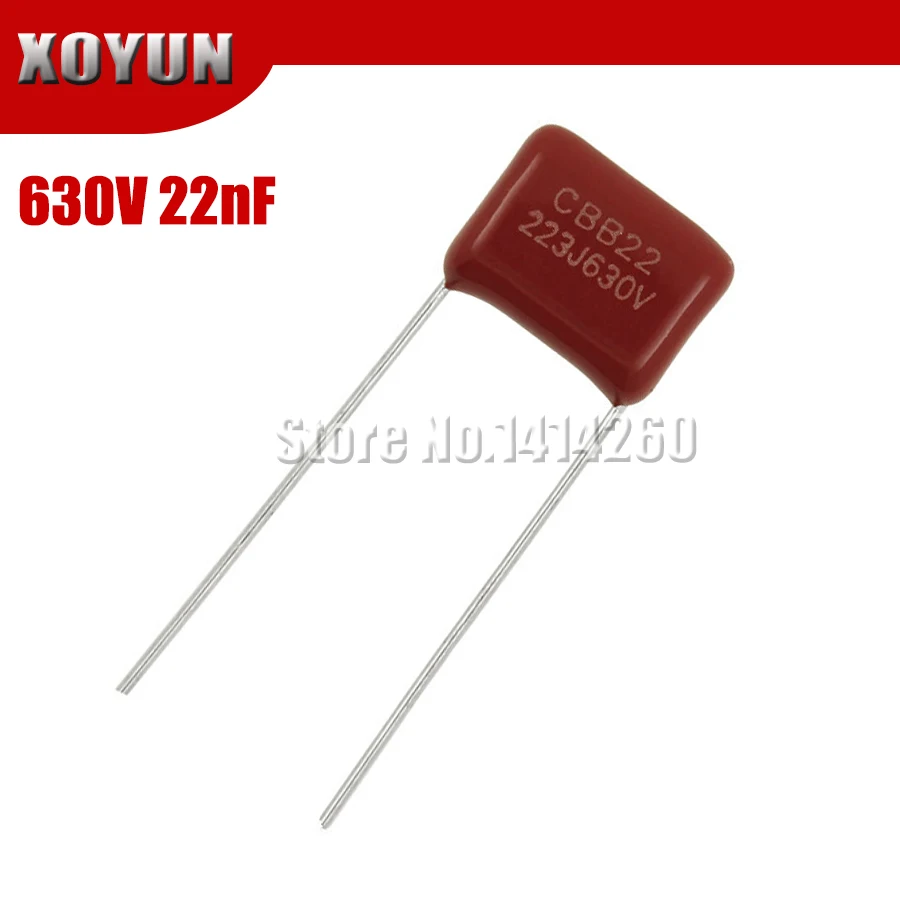 10PCS 630V223J 22NF Pitch 10MM 223 630V 0.022uF CBB Polypropylene film capacitor