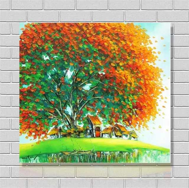 Pinturas A Óleo sobre Tela Paisagem Rural Handmade Da Árvore Abstrata  Moderna Da Arte Da Lona Para Sala Unframed Paisagem Imagens de Presente  Original|art tatoos|art painting equipmentart painting drawing - AliExpress